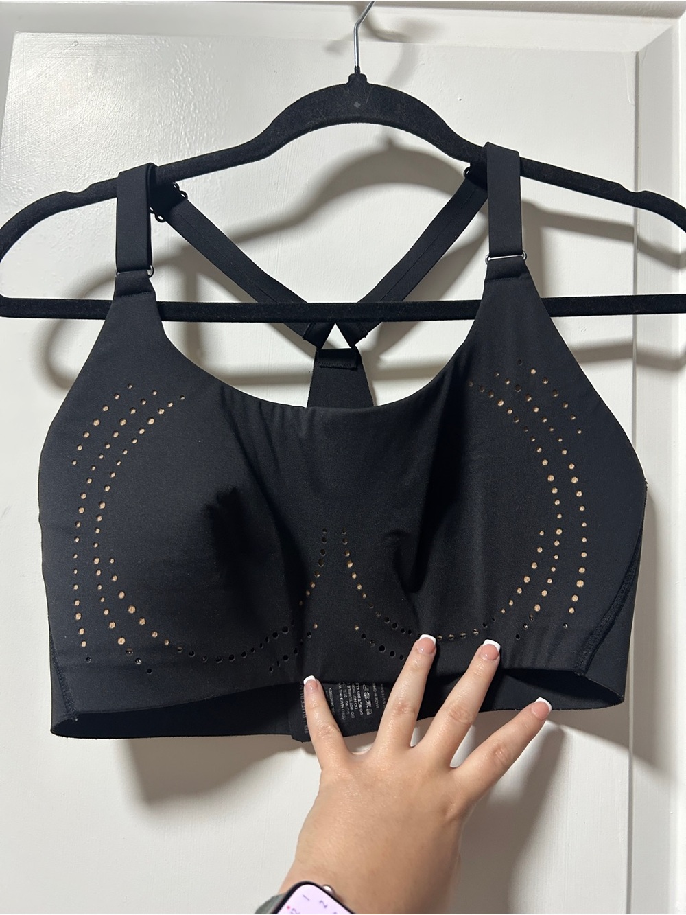 BuffBunny Black High-Support Laser-Cut Sports Bra